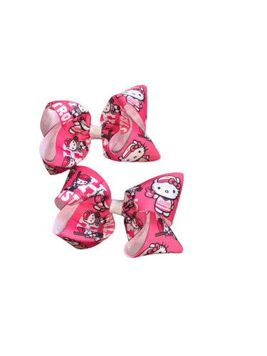 Pink Houston Astros piggy tails set/ chongitos /