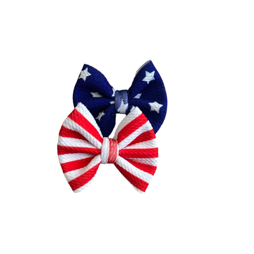 American flag piggy tails set/chongitos/4th of july