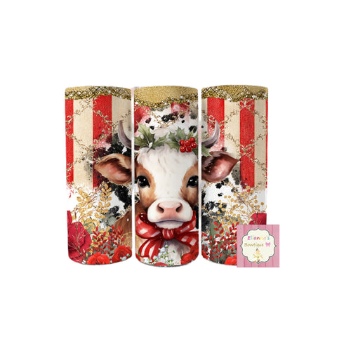 Christmas cow tumbler cup/ vasos/navidad/ vaca