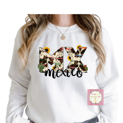 Mexico sweatshirt /sweater/sueter/cowhide/mexico