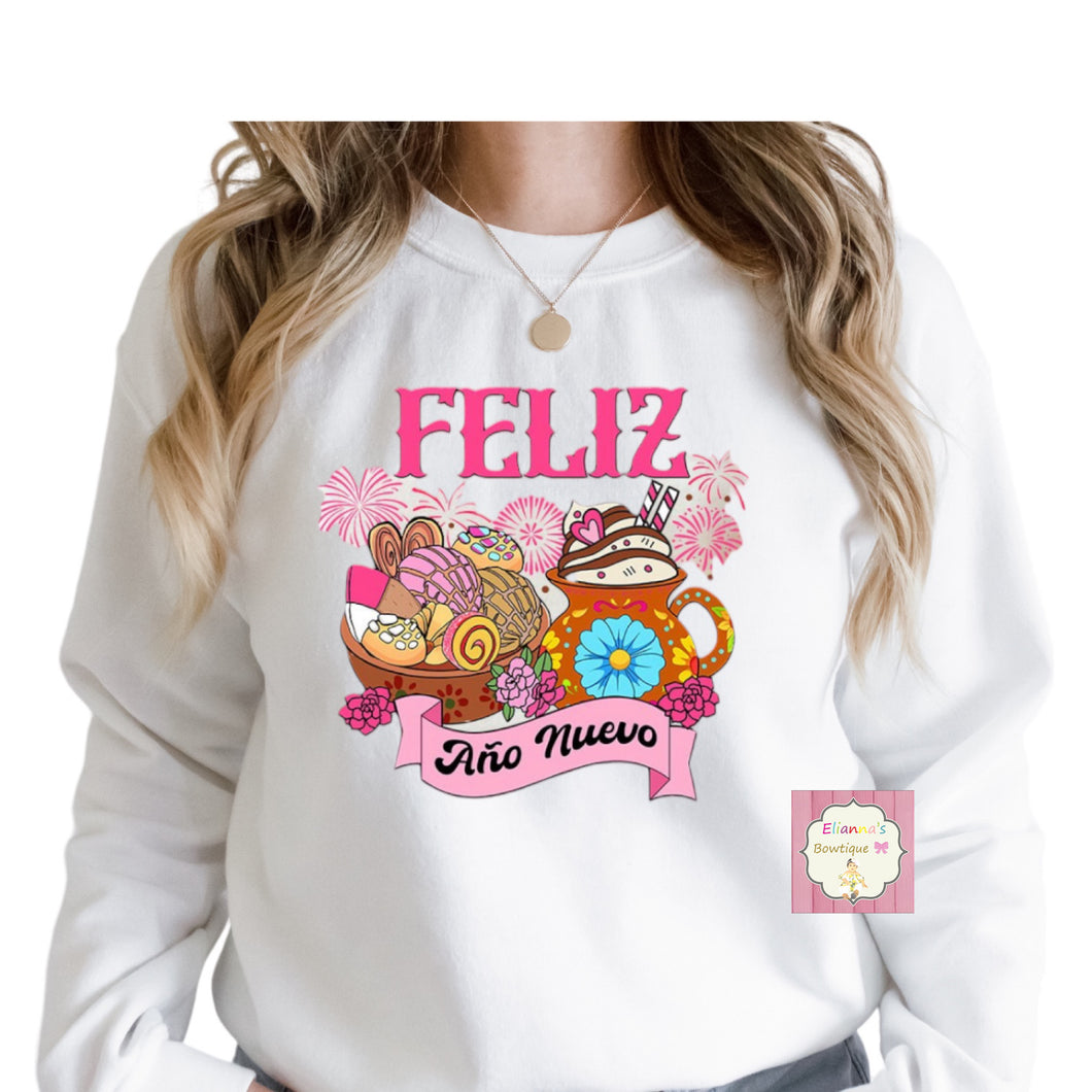 Feliz año nuevo sweatshirt /kids/adult/matching