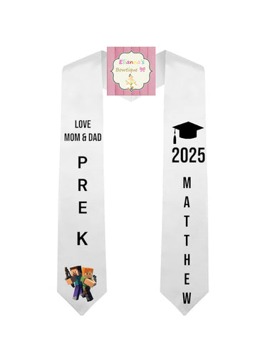 Kids minecraft Graduation Sash / custom/ 2025