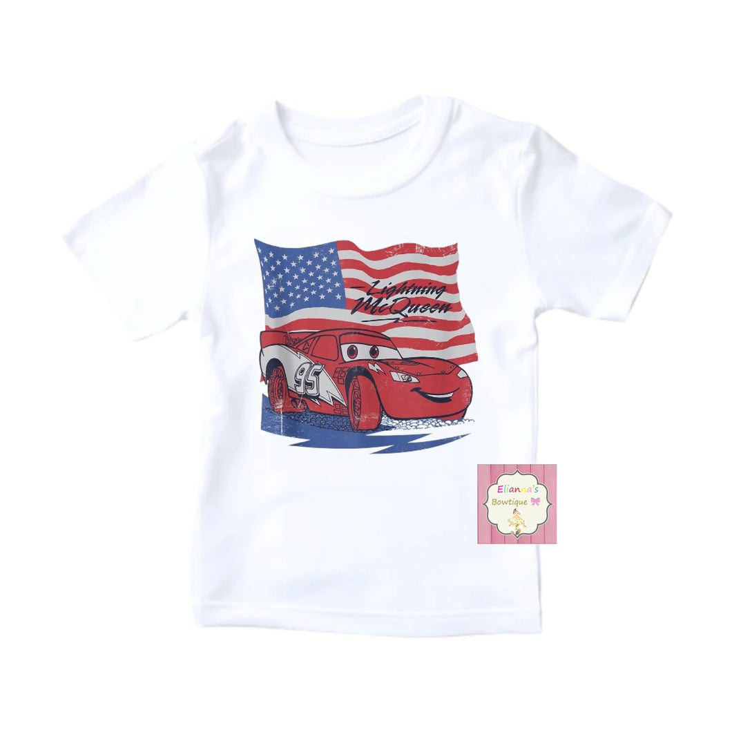 4th of july shirt/ mcqueen shirt
