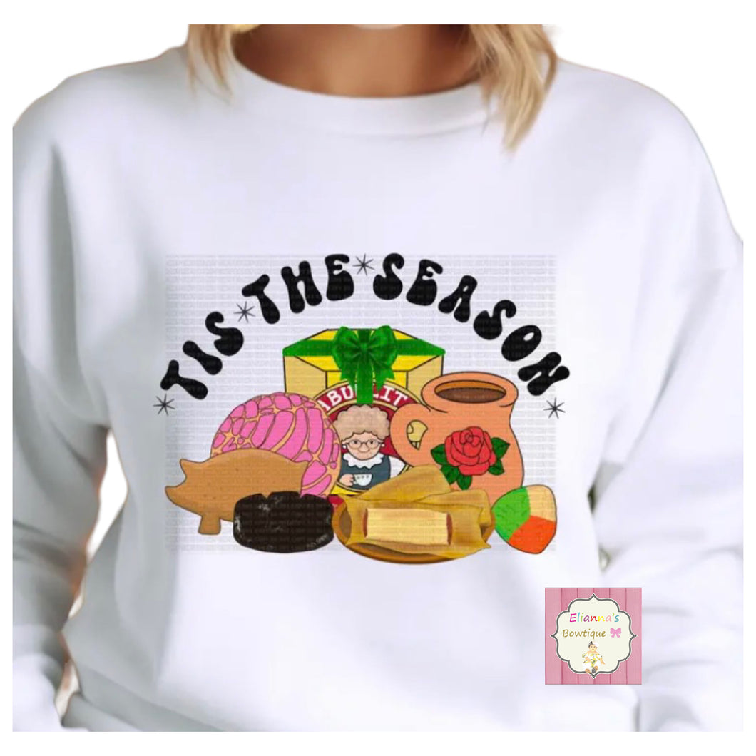 Tis the sesaon Crewneck sweatshirt /sueter/ mexico/ conchas