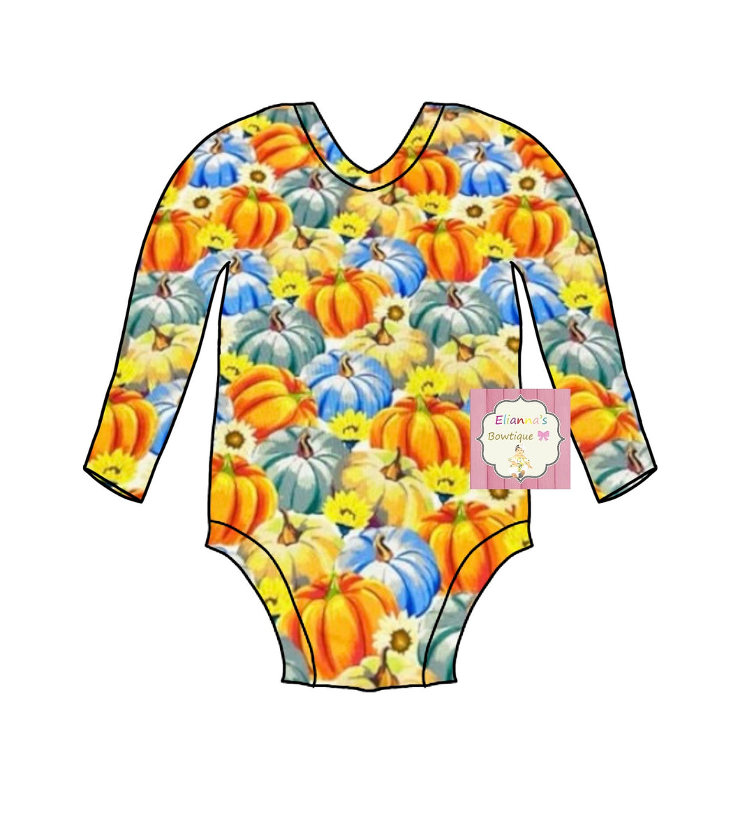 Pumpkins leotard/ leotardo/ calabazas/ fall/ pumpkin patch