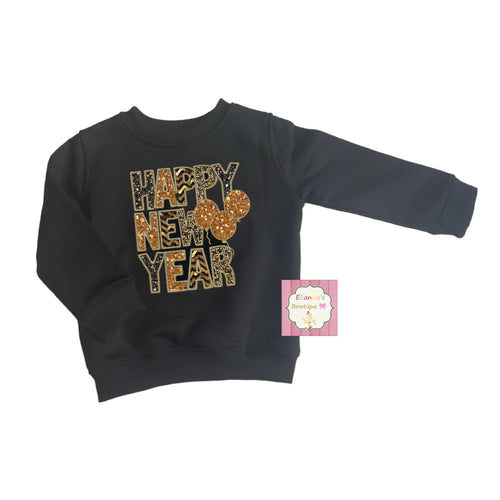 Happy new year sweatshirt /kids/adult/matching