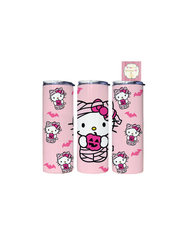 Pink Halloween tumbler cup/ Hello Kitty  / vasos