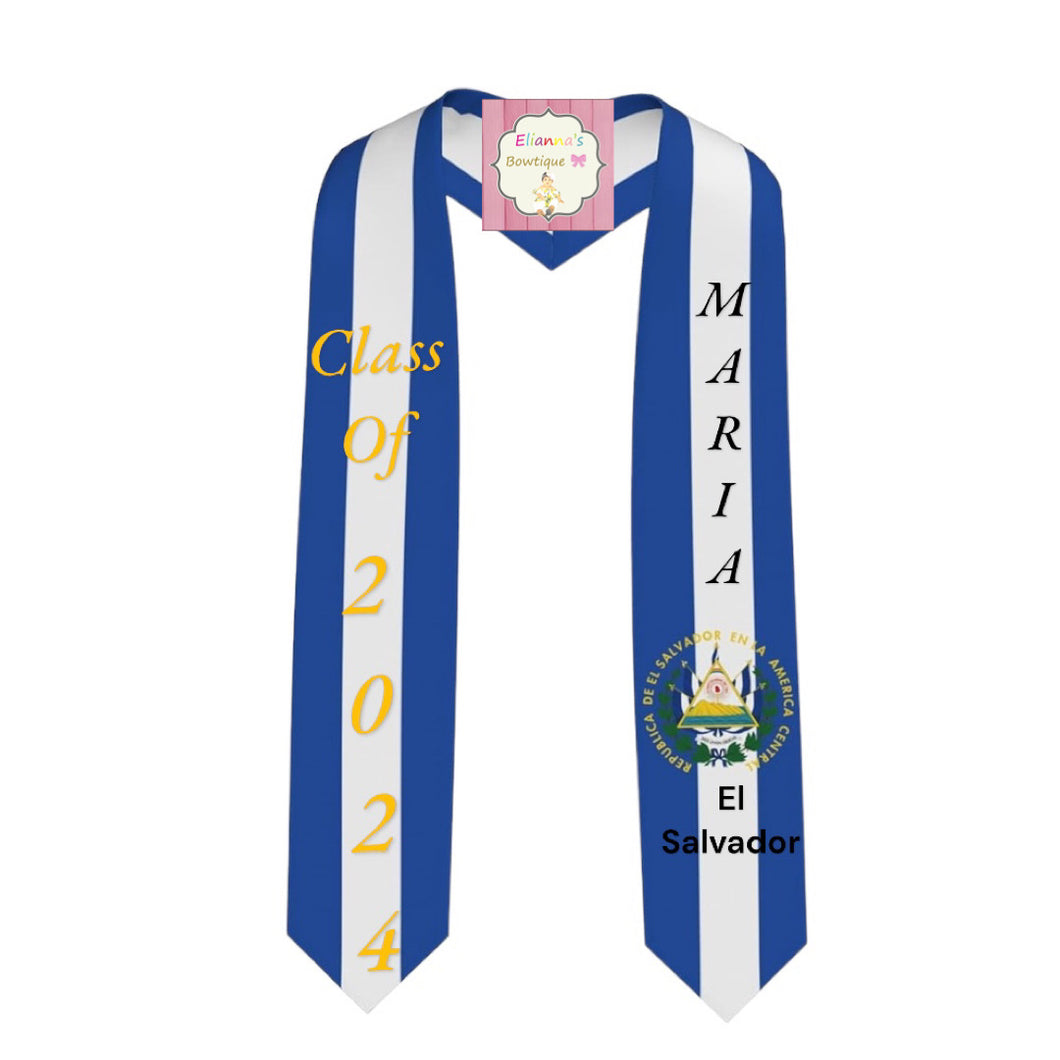 El Salvador Flag  Sash / custom/ 2024/