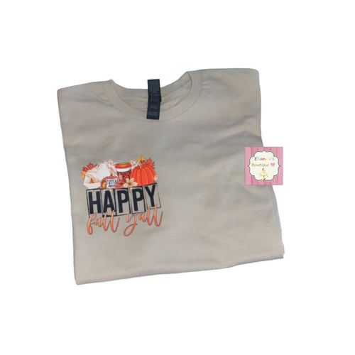 Happy fall yall shirt/ fall/ pocket size