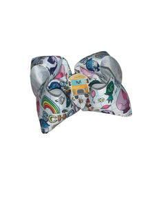 Back to school inside out hair bow/ moños