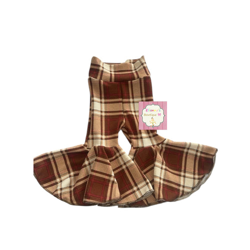 Thasgiving bell bottoms / plaid/flare pants