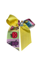 Load image into Gallery viewer, Back to school cheer bow / moños / escuela
