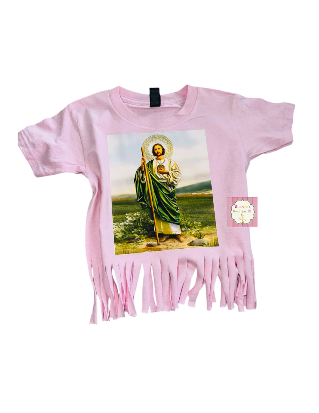 Pink San Judas Tadeo shirt / kids / Adult / fringe