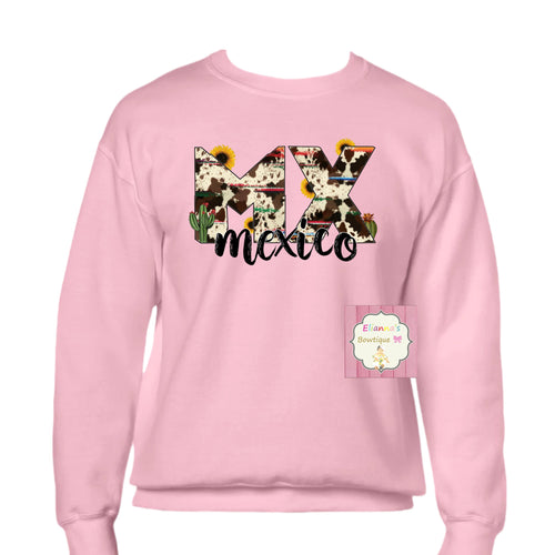 Mexico sweatshirt /sweater/sueter/cowhide/mexico/mx