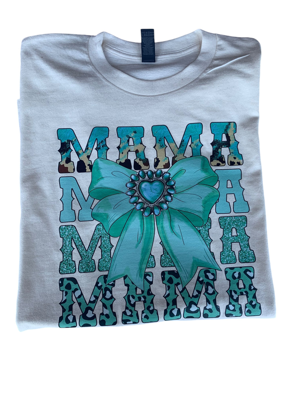 Turquoise mama shirt / western/ coquette