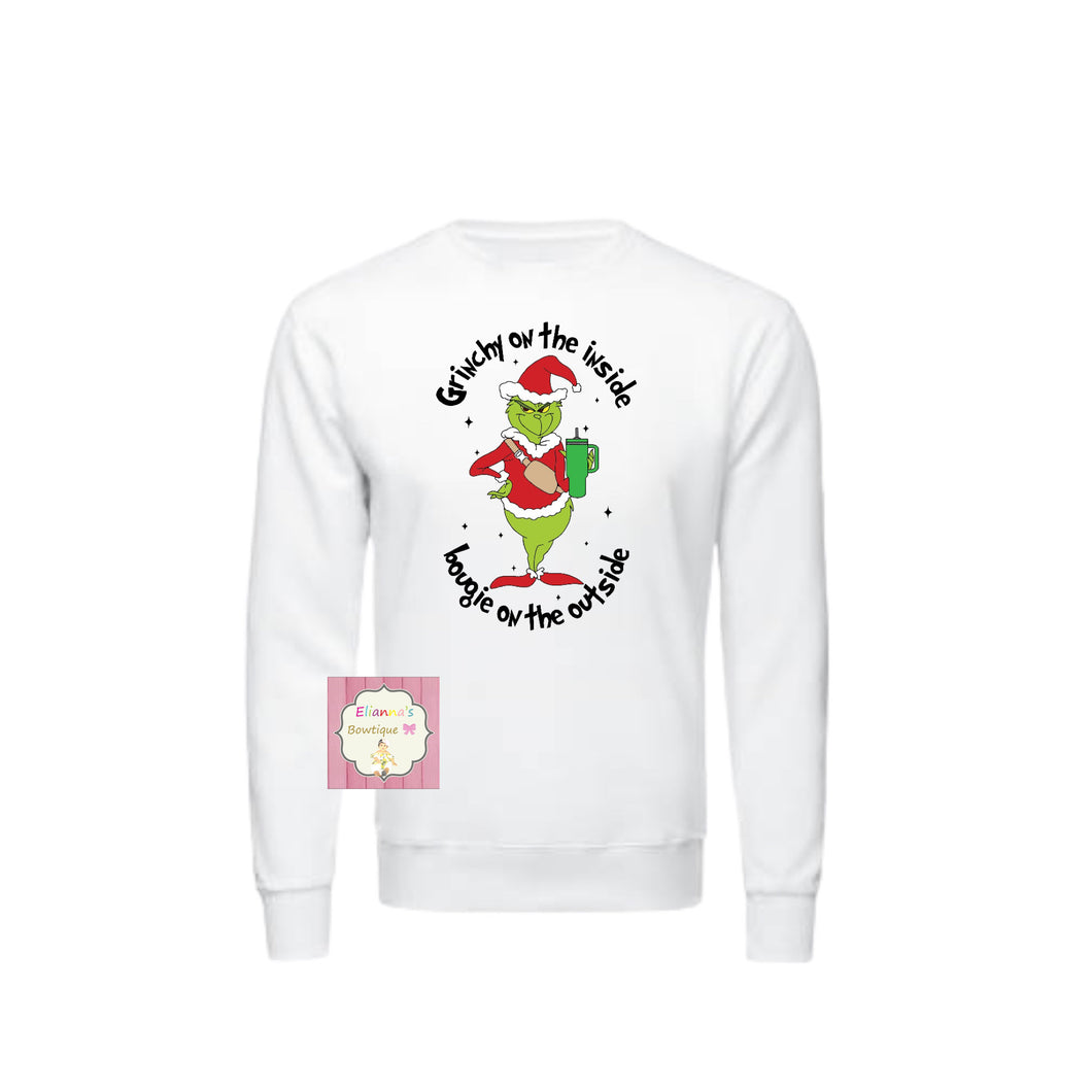 Grinchy on the inside Crewneck sweatshirt /sueter/christmas/grinch