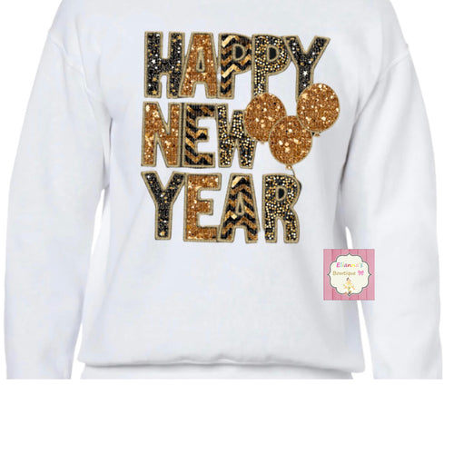 Happy new year sweatshirt /kids/adult/matching