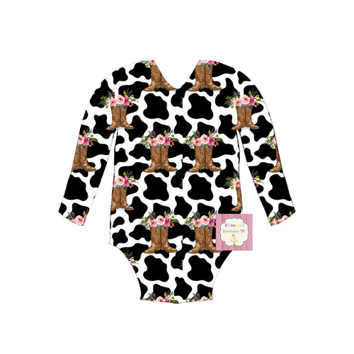 Cowgirl boots leotard/ leotardo/western/cow