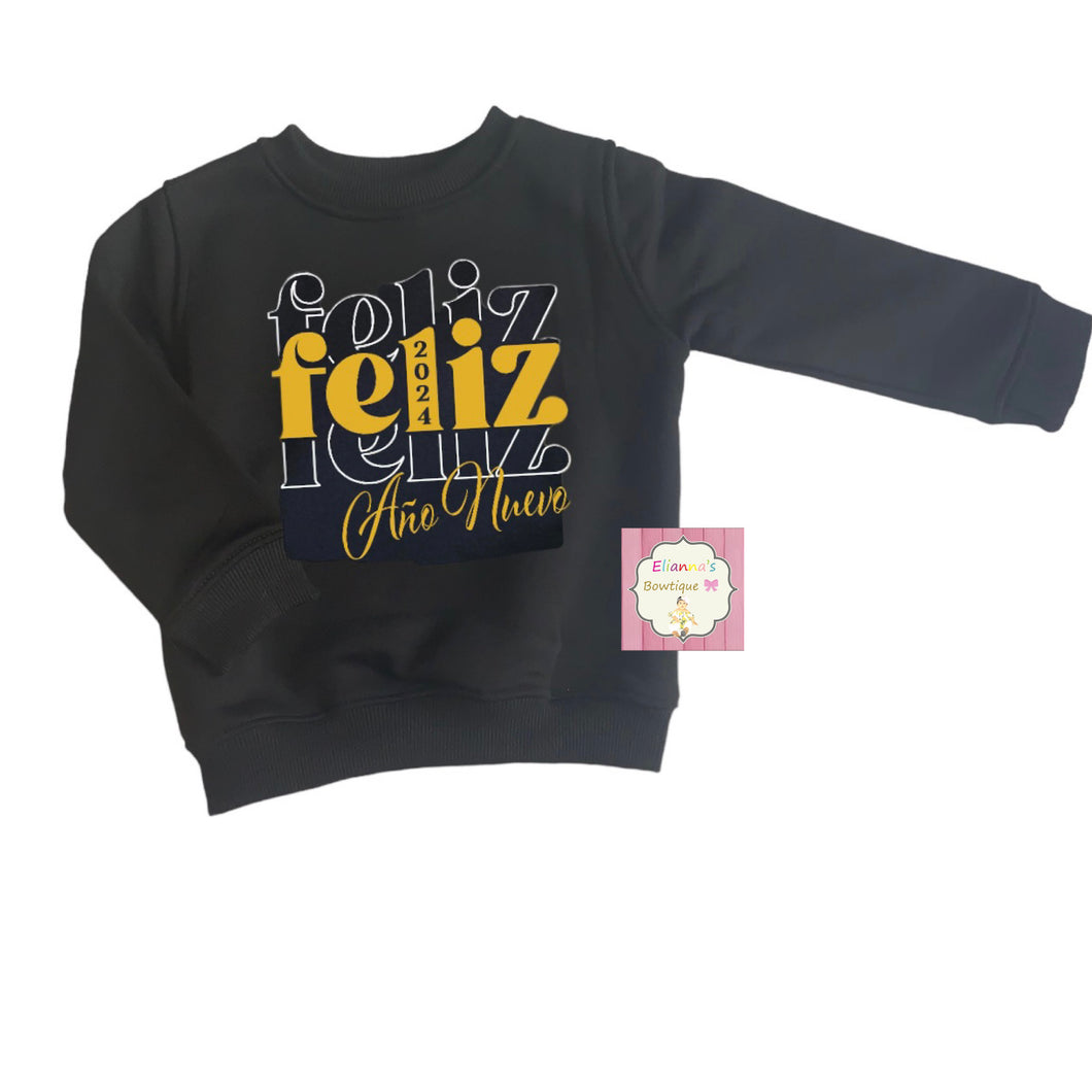 Feliz año nuevo sweatshirt /kids/adult/matching