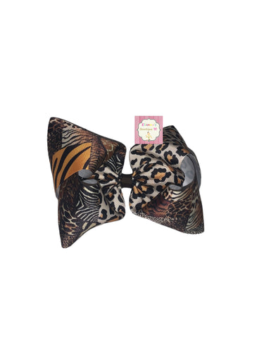 Zebra stripes Hair bow / cheetha/leopard