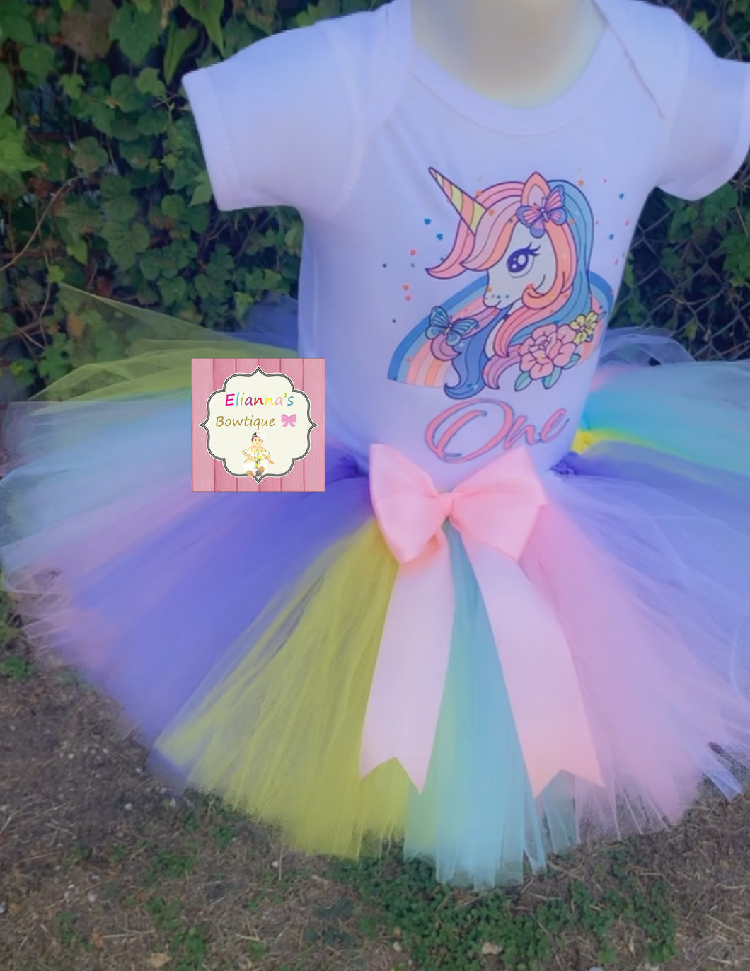 Unicorn outfit Onesie and tulle skirt/ birthday outfit/ dress/tutu