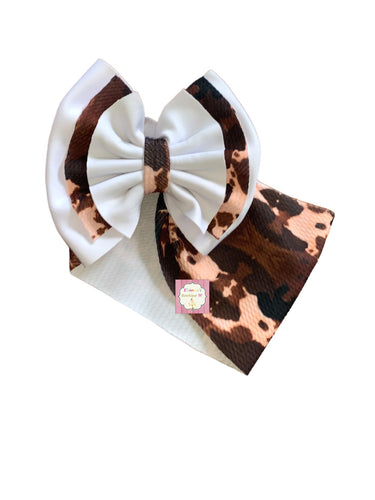 cowhide headwrap/ 3 layers headwrap / cow