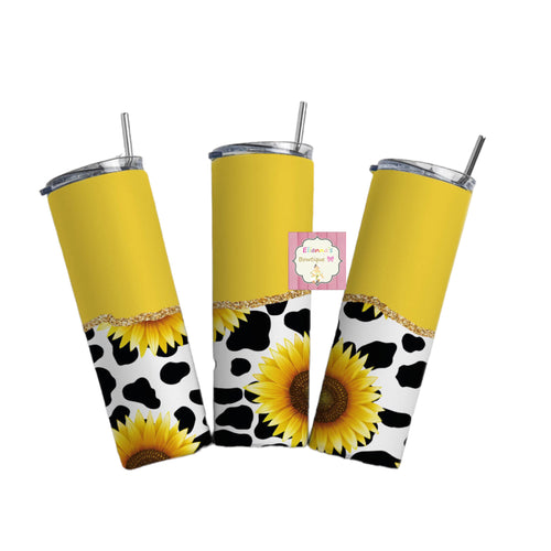 Sunflower and cow tumbler cup /vasos/ vaca / girasoles