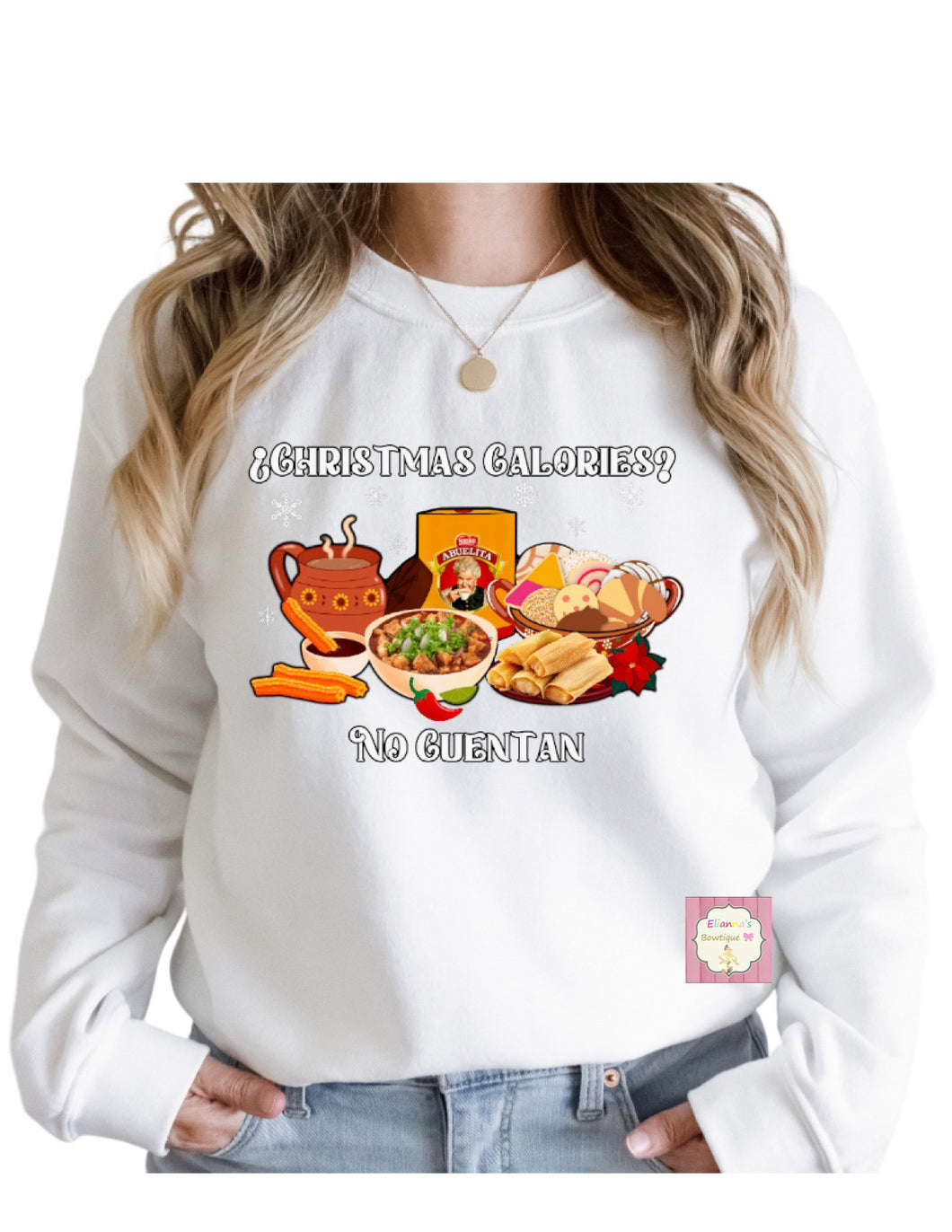 Christmas calories no cuentan Crewneck sweatshirt /sueter