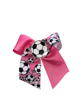 Cargar imagen en el visor de la galería, Soccer cheer bow / moños / soccer ball