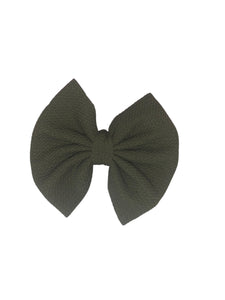 Olive green solid color baby headwrap/ headband/clip bow