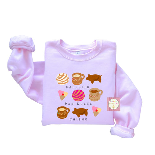 Cafecito pan dulce y chisme Crewneck sweatshirt /sueter/ conchas