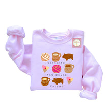 Cargar imagen en el visor de la galería, Cafecito pan dulce y chisme Crewneck sweatshirt /sueter/ conchas