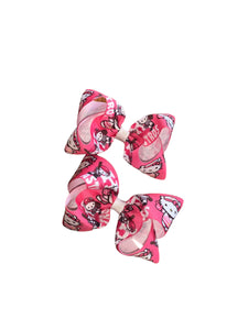 Pink Houston Astros piggy tails set/ chongitos /