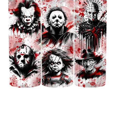 Horror friends tumbler cup /vasos / Halloween/ chucky / jason/ scary killers