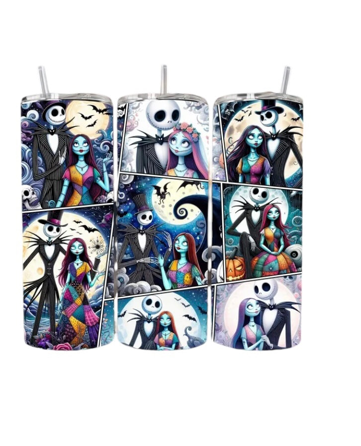 Jack and Sally Tumbler cup/ vasos/ halloween