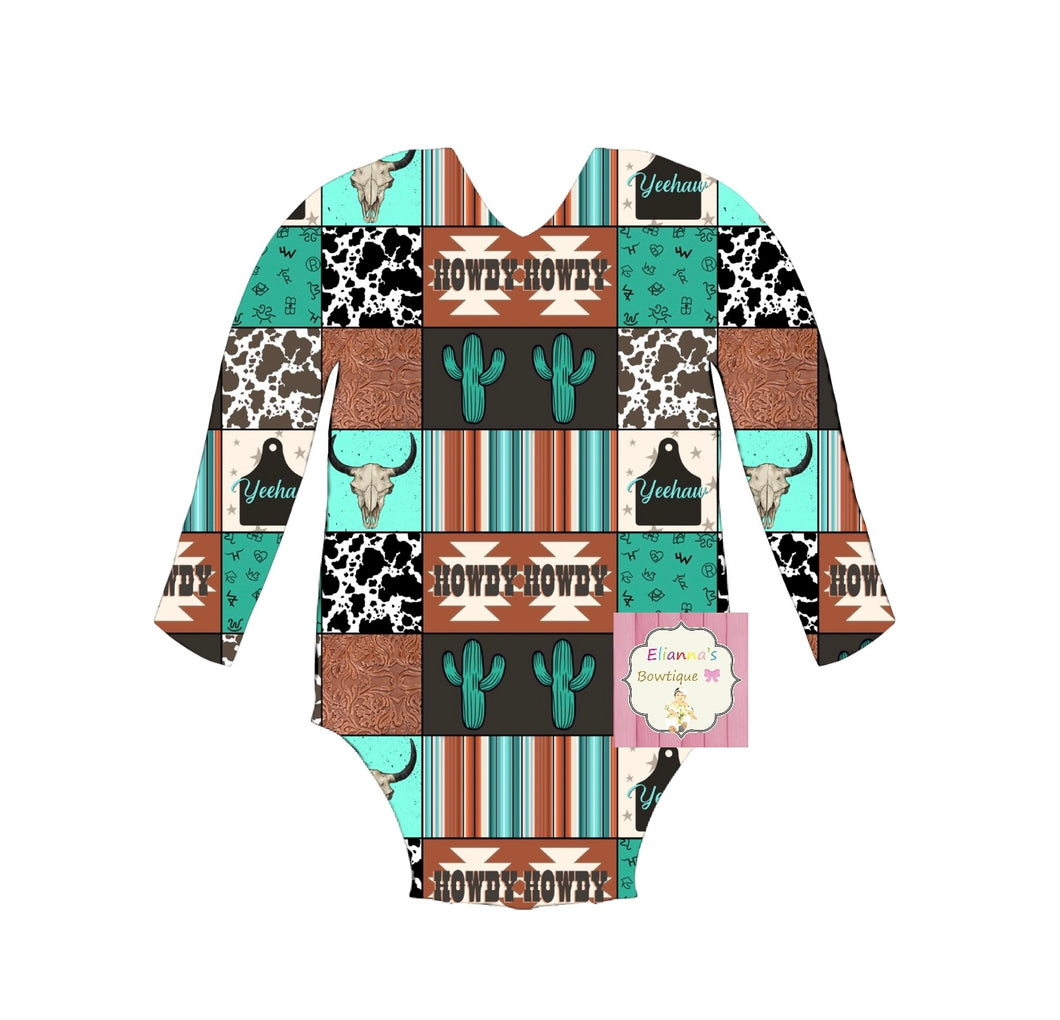 Howdy leotard/ leotardo/western