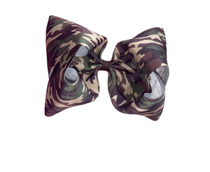 Camouflage camo hair bow