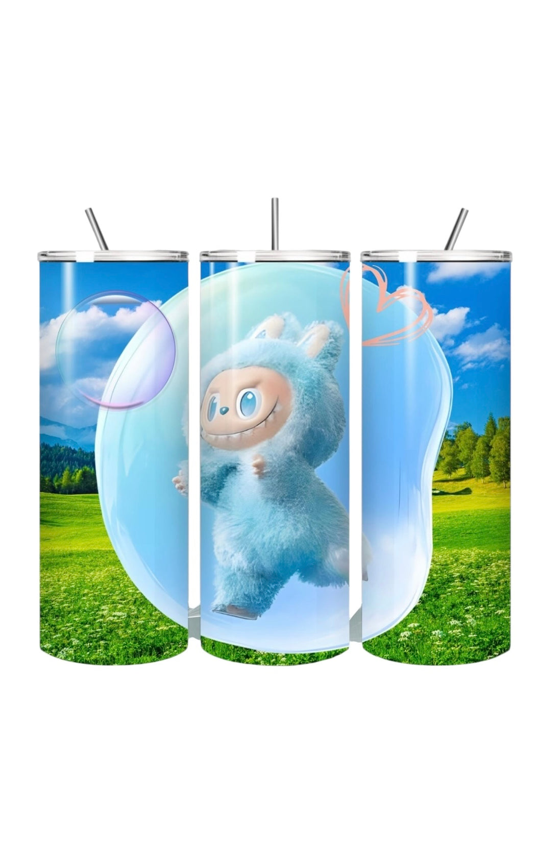 Blue Labubu tumbler cup/ vasos/