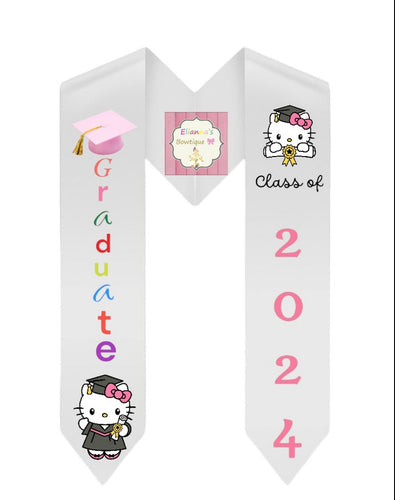 Kids Hello kitty Graduation stole Sash / custom/ 2024