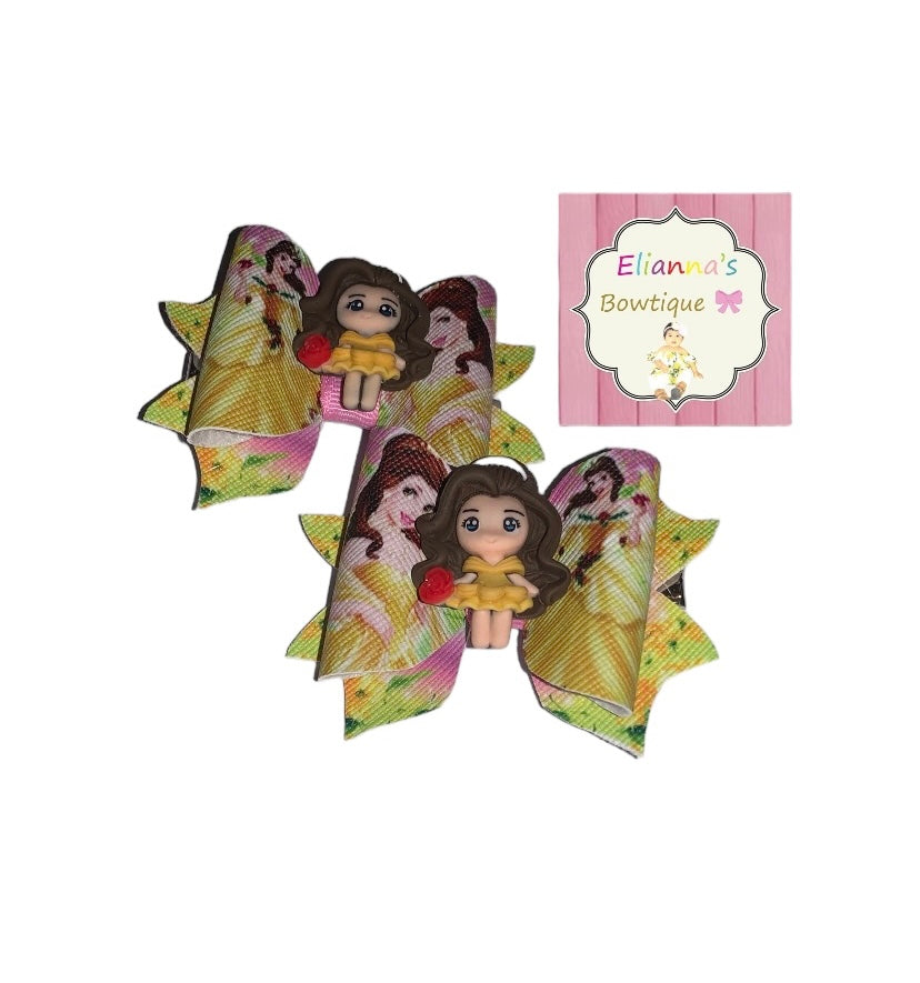 Baby Princess Bella mini Piggy tails/ Set bows/paresitos/vinyl