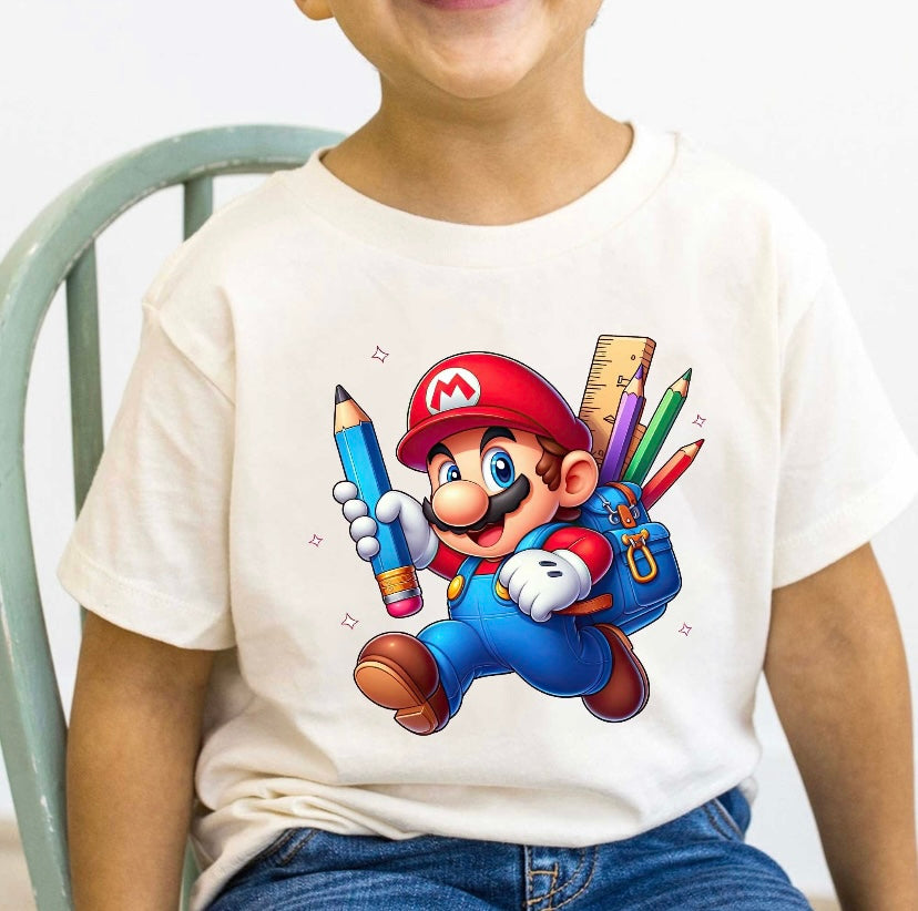 Back to school shirt/ mario bros /de regreso ala escuela