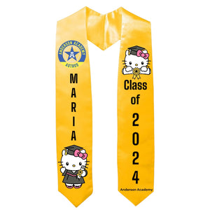 Hello kitty Graduation Sash / custom/ 2024/ school logo