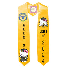 Load image into Gallery viewer, Hello kitty Graduation Sash / custom/ 2024/ school logo