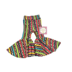 Serape/cheetha baby bell bottoms/ flare pants