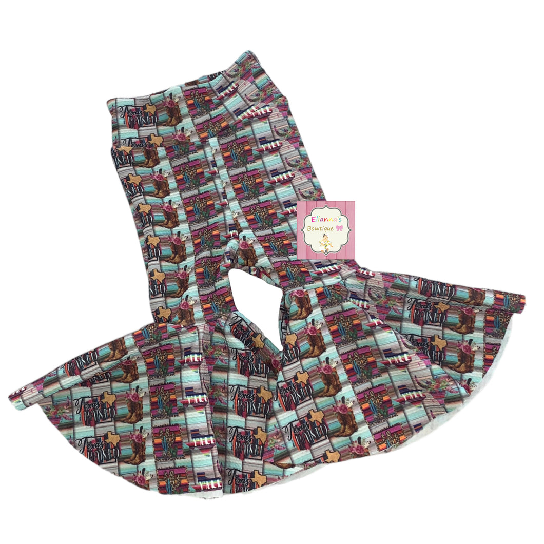 Western longhorn bell bottoms/ flare pants