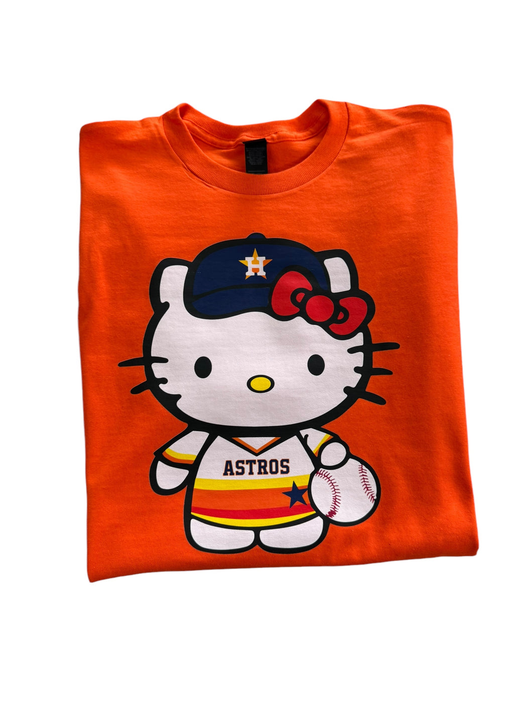 Orange Astros shirt/ astros hello kitty shirt