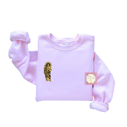 San Judas Tadeo sweatshirt /sueter/pocket size/ pink