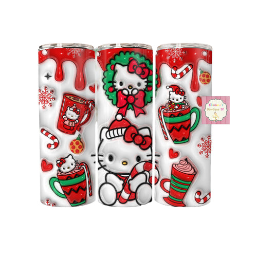 Christmas tumbler cup/ hello kitty tumbler/vasos/ navidad