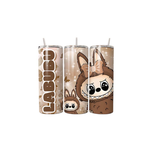 Labubu tumbler cup/ vasos/ brown / cafe