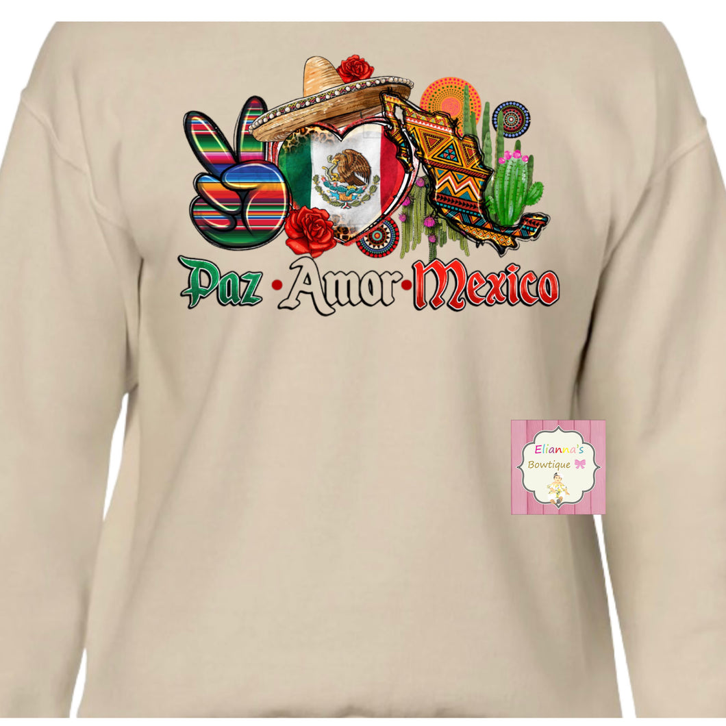 Paz amore mexico sweatshirt /sweater/sueter/mexico